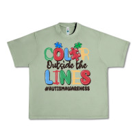 Oil Green color outside the lines autism awareness Urban Heavy Tee - MaliasSmallBusiness