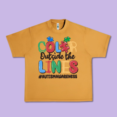 Color Outside The Lines Autism Awareness Urban Heavy Tee Designed By Maliassmallbusiness