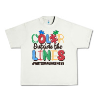Pistachio color outside the lines autism awareness Urban Heavy Tee - MaliasSmallBusiness