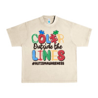 Sandshell color outside the lines autism awareness Urban Heavy Tee - MaliasSmallBusiness