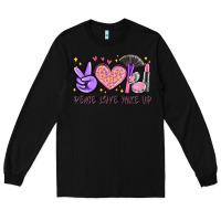 Black peace love make up Long Sleeve Tee - MaliasSmallBusiness