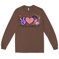 Chestnut peace love make up Long Sleeve Tee - MaliasSmallBusiness