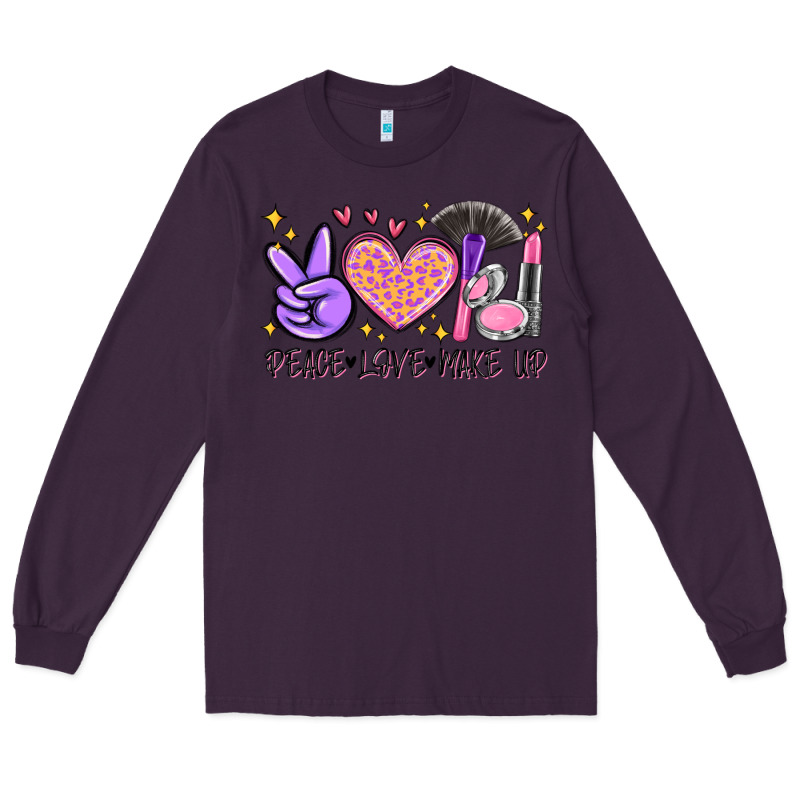 Peace Love Make Up Long Sleeve Tee by MaliasSmallBusiness | Teevron