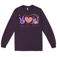 Plum peace love make up Long Sleeve Tee - MaliasSmallBusiness
