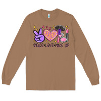 Toasted Coconut peace love make up Long Sleeve Tee - MaliasSmallBusiness