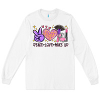 White peace love make up Long Sleeve Tee - MaliasSmallBusiness