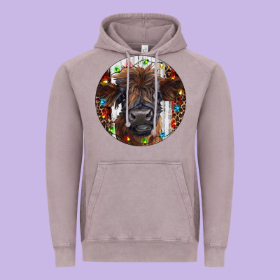 Western Christmas Calf Vintage Hoodie Designed By Ranaportraitstore