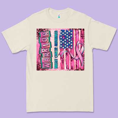 Warrior Breast Cancer And American Flag Premium Tee Designed By Adodesignshop