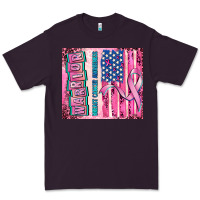 Plum warrior breast cancer and american flag Premium Tee - AdoDesignShop