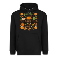 Black Grateful thankful blessed Heavyweight Hoodie - NancyCooperArtShop