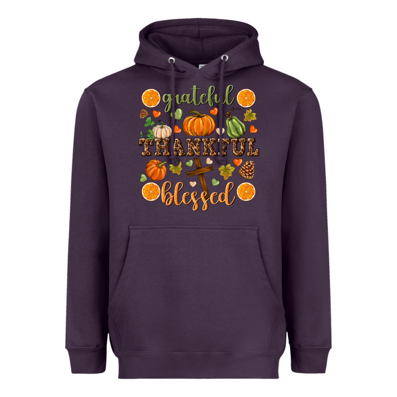 Grateful Thankful Blessed Heavyweight Hoodie by NancyCooperArtShop | Teevron