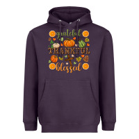 Plum Grateful thankful blessed Heavyweight Hoodie - NancyCooperArtShop