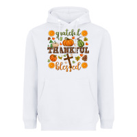 White Grateful thankful blessed Heavyweight Hoodie - NancyCooperArtShop