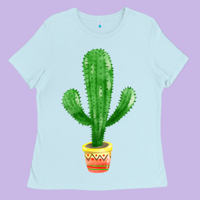 Mexican Cactus Ladies Tee Designed By Fadigitalartstudio