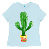 Baby Blue mexican cactus Ladies Tee - FaDigitalArtStudio