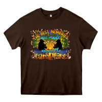 Chocolate Brown the best memories are made around the campfire camping Heavy Core Tee - BarkalooDesign