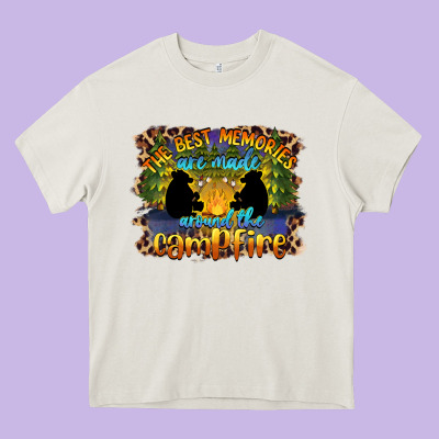 The Best Memories Are Made Around The Campfire Camping Heavy Core Tee Designed By Barkaloodesign