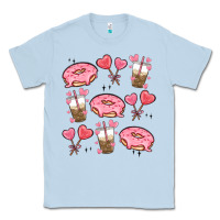 Dusty Blue valentines day doodles Classic Tee - MaliasSmallBusiness