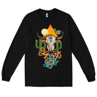 Black free spirit bull skull Long Sleeve Tee - MaliasSmallBusiness