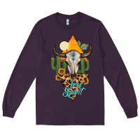 Plum free spirit bull skull Long Sleeve Tee - MaliasSmallBusiness