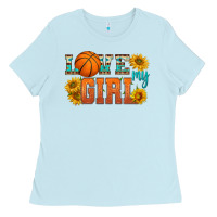 Baby Blue love my girl basketball Ladies Tee - HRA Design Shop