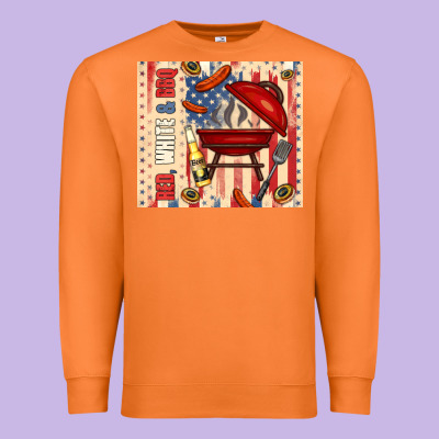 Red White And Bbq Usa Flag Premium Sweatshirt Designed By Tumblerdesignbyshophia