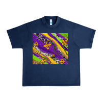 Navy mardi gras fleur delis leopard and cowhide Urban Heavy Tee - AdoDesignShop