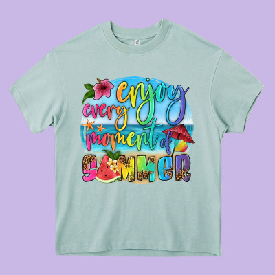 Enjoy Every Moment Of Summer Heavy Core Tee Designed By Hra Design Shop
