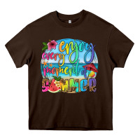 Chocolate Brown enjoy every moment of summer Heavy Core Tee - HRA Design Shop