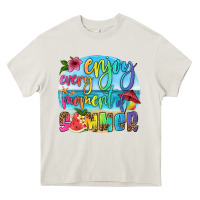 Cream enjoy every moment of summer Heavy Core Tee - HRA Design Shop