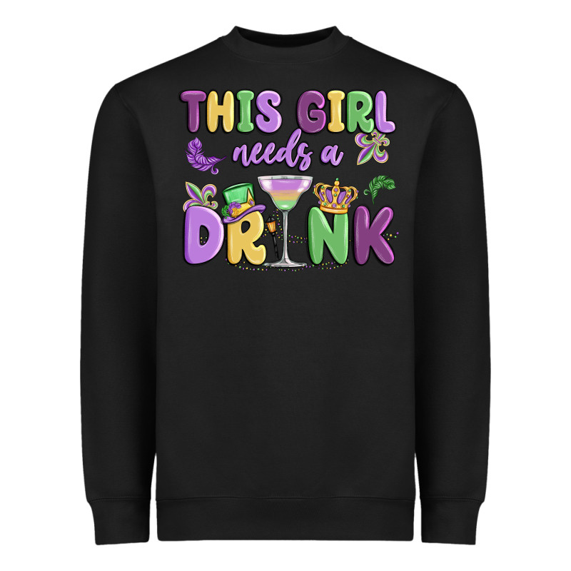 This Girl Needs A Drink Heavyweight Sweatshirt by MaliasSmallBusiness | Teevron