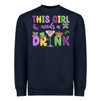 Navy this girl needs a drink Heavyweight Sweatshirt - MaliasSmallBusiness