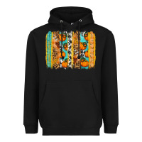Black Fall Pumpkin brushstrokes Heavyweight Hoodie - NancyCooperArtShop