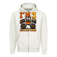 I'm Three This Is How I Roll Monster Truck Birthday Zipper Hoodie | Teevron