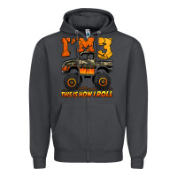 Smoke i'm three this is how i roll monster truck birthday Zipper Hoodie - Jasminsmagicworld