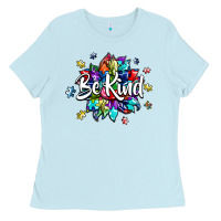 Baby Blue be kind2 Ladies Tee - SublimationCraftShop