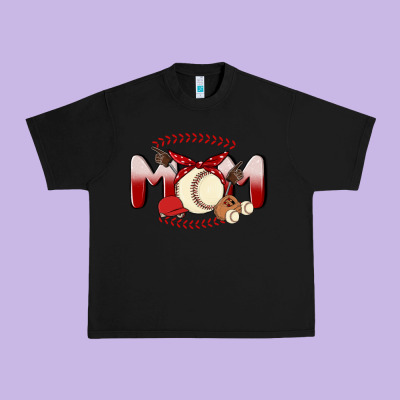 Baseball Mom Urban Heavy Tee Designed By Maliassmallbusiness