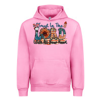 Fuchsia Pink Trust in the lord with all your heart Urban Hoodie - FaDigitalArtStudio