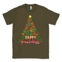 Army Green paw print christmas tree Classic Tee - CowhideDigitalArt