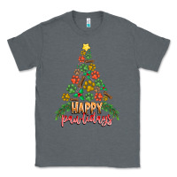 Charcoal Heather paw print christmas tree Classic Tee - CowhideDigitalArt