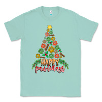 Seafoam paw print christmas tree Classic Tee - CowhideDigitalArt