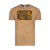 Camouflage Leopard Sunflower Background Vintage Tee | Teevron