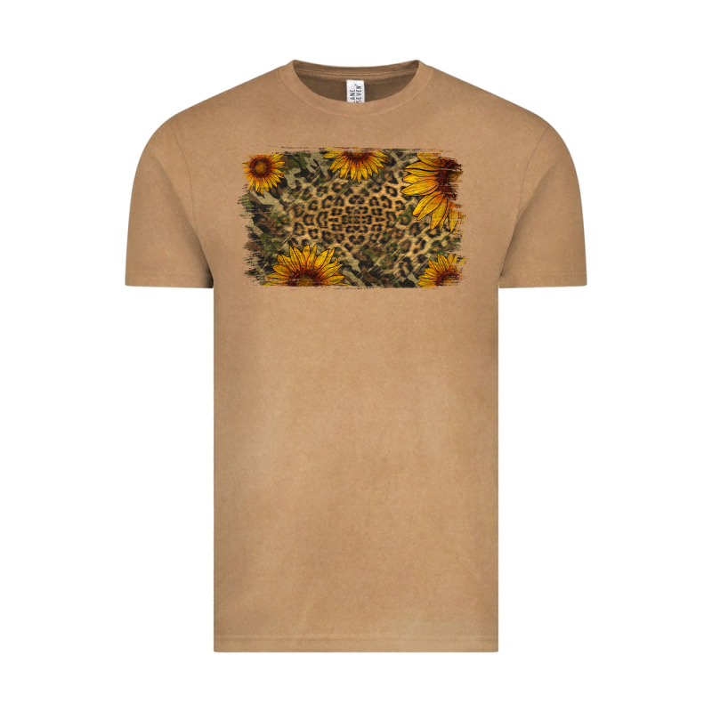 Camouflage Leopard Sunflower Background Vintage Tee by Jasminsmagicworld | Teevron