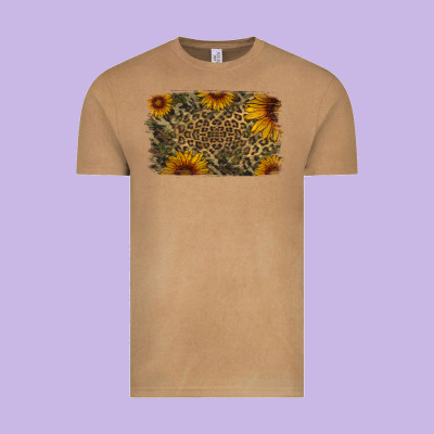 Camouflage Leopard Sunflower Background Vintage Tee Designed By Jasminsmagicworld