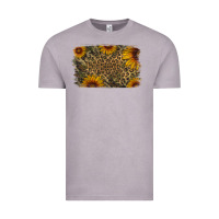 Vintage Zinc Camouflage Leopard Sunflower Background Vintage Tee - Jasminsmagicworld