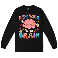 Black kiss your brain Long Sleeve Tee - MaliasSmallBusiness