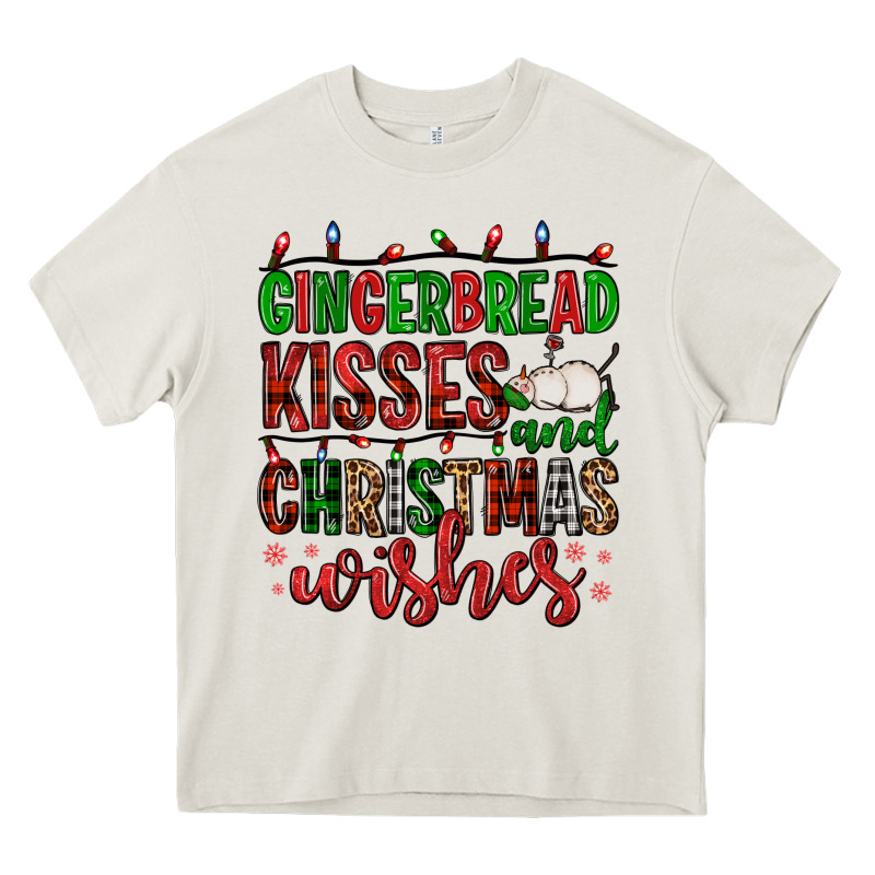 Gingerbread Kisses And Christmas Wishes Heavy Core Tee by FaDigitalArtStudio | Teevron