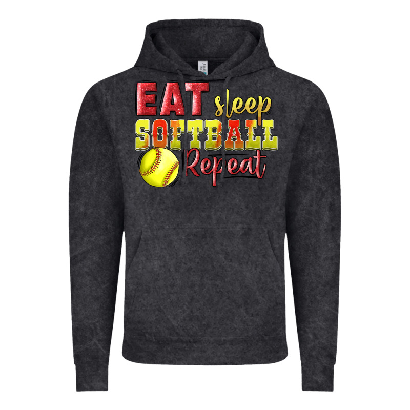 Eat Sleep Softball Repeat Vintage Hoodie by LillyAllenDesigns | Teevron