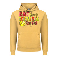 Vintage Mustard Eat Sleep Softball Repeat Vintage Hoodie - LillyAllenDesigns