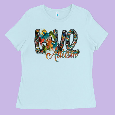 Love Autism Ladies Tee Designed By Sublimationcraftshop